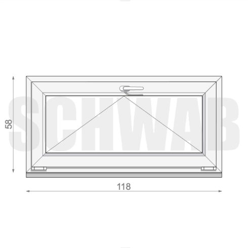 120x60 cm műanyag bukó ablak - KIFUTÓ 