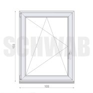 105x135 cm műanyag bukó-nyíló ablak balos - KIFUTÓ