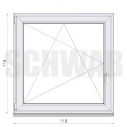 120x120 cm műanyag bukó-nyíló ablak balos - KIFUTÓ