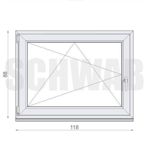 120x90 cm műanyag bukó-nyíló ablak balos - KIFUTÓ