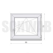 90x75 cm műanyag bukó-nyíló ablak jobbos - KIFUTÓ
