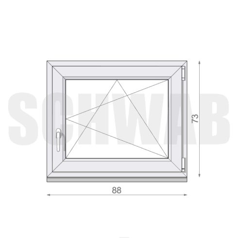 90x75 cm műanyag bukó-nyíló ablak jobbos - KIFUTÓ