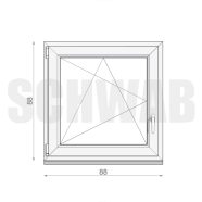 90x90 cm műanyag bukó-nyíló ablak balos - KIFUTÓ