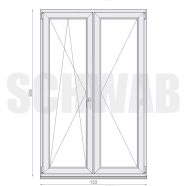   135x210 cm műanyag erkélyajtó balos ESG biztonsági üveggel - KIFUTÓ