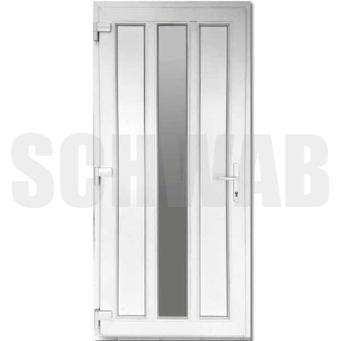 Prága háromüveges kívül antracitszürke műanyag bejárati ajtó KIFUTÓ