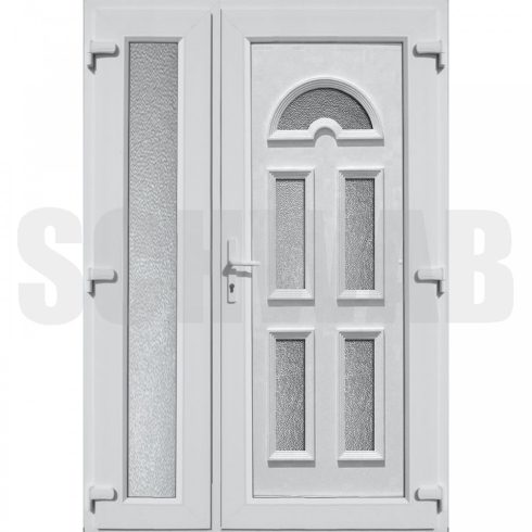 Temze-5. üveges kétszárnyú műanyag bejárati ajtó